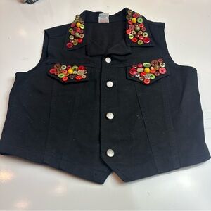 Watch LA Y2K Black Button-Embellished Art Girl Vest – Indie Whimsigoth